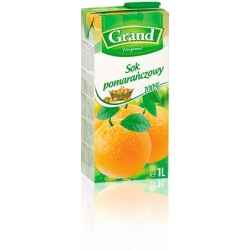 GRAND sok pomarańczowy 100% 1L /12 szt/ 
